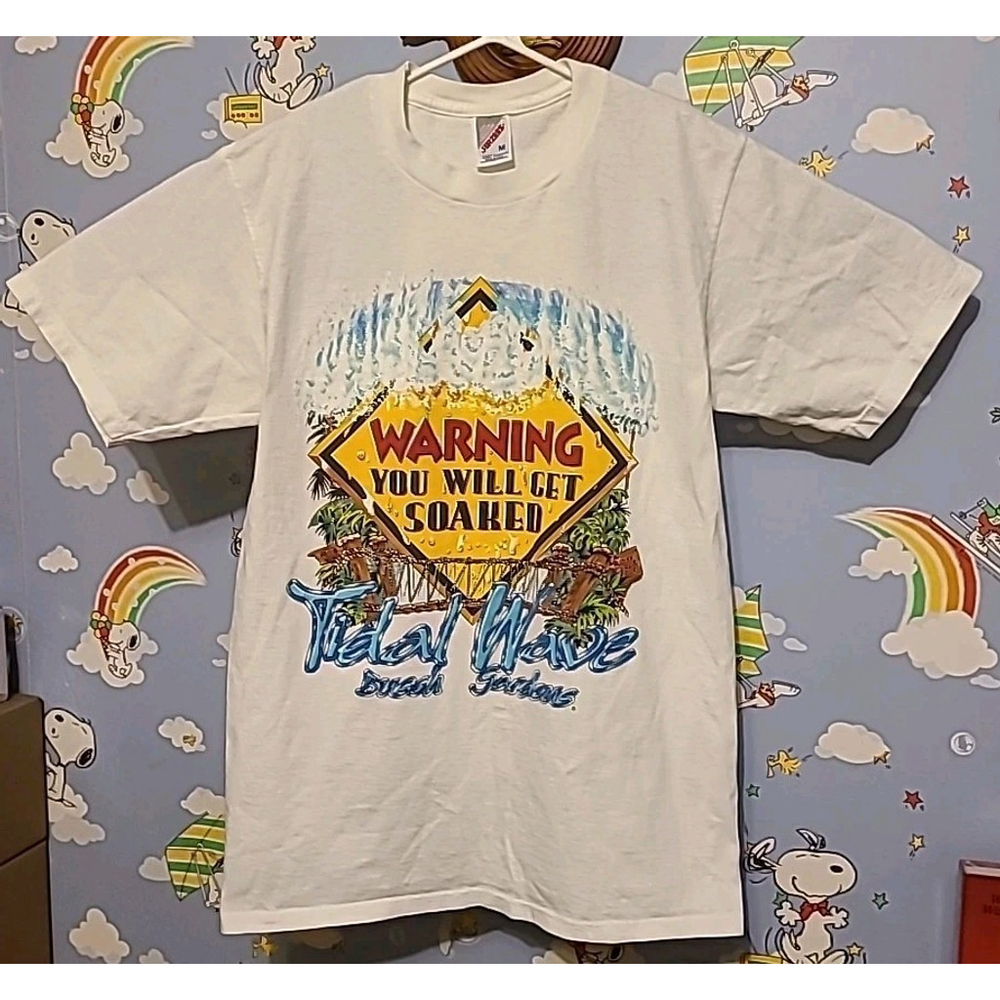 VTG Busch Gardens Tidal Wave Warning You Will Get Soaked TShirt Size M USA Made